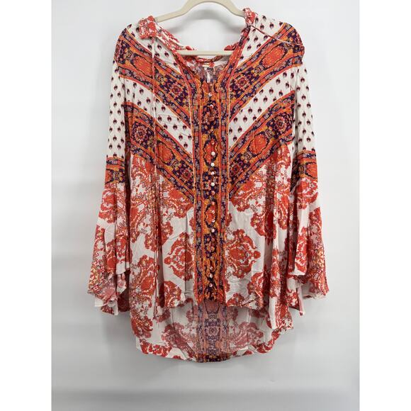 Free People Magic Mystery Boho Tunic Top Mini Dress Size Small - Picture 3 of 4